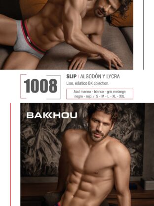 SLIP ALGODÓN Y LYCRA LISO. ELÁSTICO BK COLECTION. BAKHOU - Cod 1008