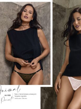 PACK X 3 DE TUL FANTASÍA ANIMAL PRINT. TANGALESS REGULABLE BELEN - Cod 1650