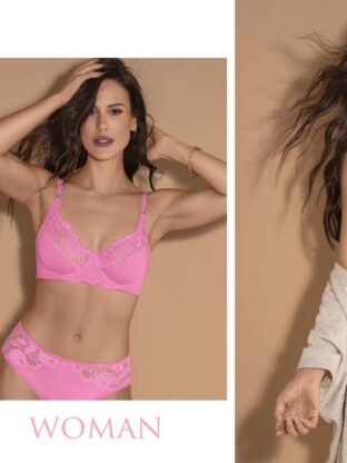 CONJUNTO DE MICROFIBRA Y PUNTILLA CON PASADORES STRASS. CORPIÑO CON ARCO. TIRO ALTO. BELEN - Cod 4450