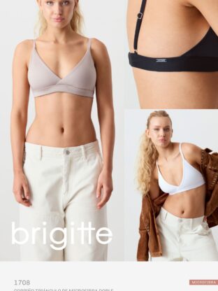 CORPIÑO TRIÁNGULO DE MICROFIBRA DOBLE BRIGITTE - Cod 1708