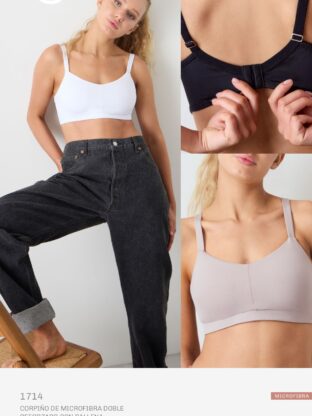 CORPIÑO DE MICROFIBRA DOBLE REFORZADO CON BALLENA BRIGITTE - Cod 1714