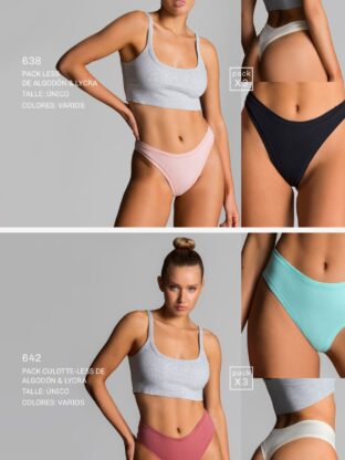 PACK X 3 LESS DE ALGODÓN Y LYCRA  BRIGITTE - Cod 638