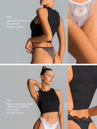 PACK X 2 LESS DE PUNTILLA BRIGITTE - Cod 702