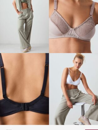 CORPIÑO DE ALGODÓN Y LYCRA DOBLE CON PUNTILLA BRIGITTE - Cod 763