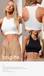 TOP DE MICROFIBRA CON ALGODÓN INTERNO Y ELÁSTICO PERSONALIZADO CON CORTE AMERICANO BRIGITTE - Cod B6