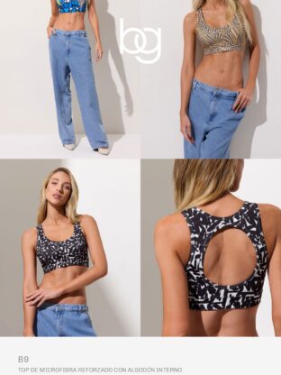 TOP DE MICROFIBRA REFORZADO CON ALGODÓN INTERNO BRIGITTE - Cod B9