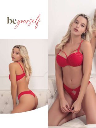 CONJUNTO TASA SOFT DE TUL CON PUNTILLA CON TIRAS CON LESS  FAIRUZ - Cod 3131