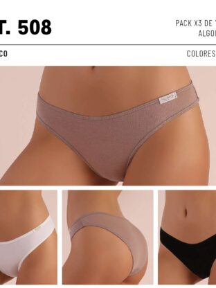 PACK X 3 DE VEDETINAS DE ALGODÓN Y LYCRA  FRASHE - Cod 508
