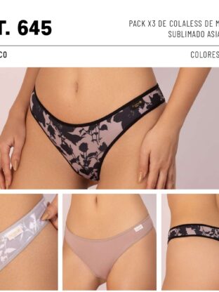 PACK X 3 DE COLALESS DE MICROFIBRA SUBLIMADO ASIAN FLOWER FRASHE - Cod 645