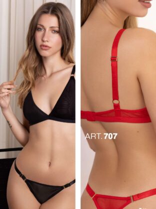 CONJUNTO BRALETTE DE MICROTUL CON TANGA FRASHE - Cod 707