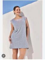 LÍNEA PRETTY. CAMISÓN CON APLIQUE  GEORGETTE - Cod 340E