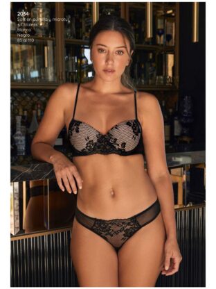 CONJUNTO SOFT EN PUNTILLA Y TUL CON COLALESS LADY JANE - Cod 2034