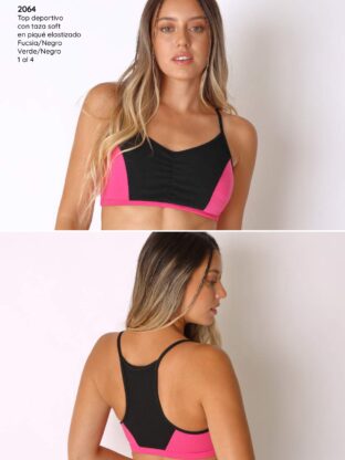 TOP DEPORTIVO EN PIQUÉ ELASTIZADO CON TAZA SOFT LADY JANE - Cod 2064