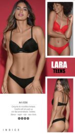 CONJUNTO MICROFIBRA FANTASÍA. CORPIÑO SOFT SIN PUSH UP, DIJE PERSONALIZADO. COLALESS. LARA - Cod 4356