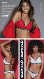 CONJUNTO DE ALGODÓN Y LYCRA LISO, CINTURA PERSONALIZADA. CORPIÑO TRIÁNGULO SOFT SIN PUSH UP. COLALESS LARA - Cod 5825