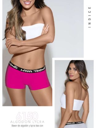 BÓXER DE ALGODÓN Y LYCRA CON ELÁSTICO PERSONALIZADO. LARA - Cod 6150