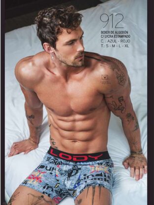 BÓXER DE ALGODÓN Y LYCRA ESTAMPADO LODY MEN - Cod 912