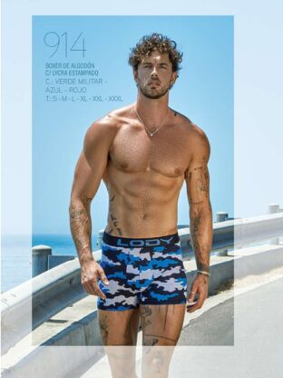 BÓXER DE ALGODÓN Y LYCRA ESTAMPADO LODY MEN - Cod 914