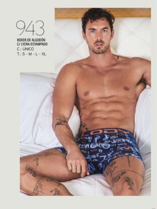 BÓXER DE ALGODÓN Y LYCRA ESTAMPADO LODY MEN - Cod 943