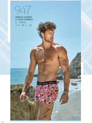 BÓXER DE ALGODÓN Y LYCRA ESTAMPADO LODY MEN - Cod 947