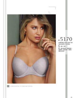 CORPIÑO TAZA SOFT DE ALGODÓN C/LYCRA LODY - Cod 5170