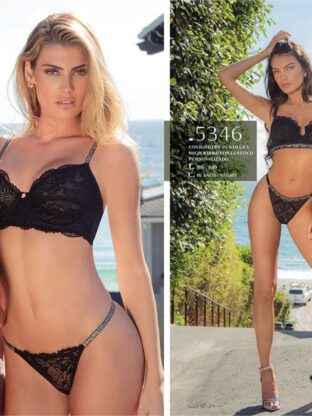 CONJUNTO DE PUNTILLA Y MICROFIBRA SIN TAZA. CON LESS REGULABLE DE ELÁSTICO ANCHO LODY - Cod 5341