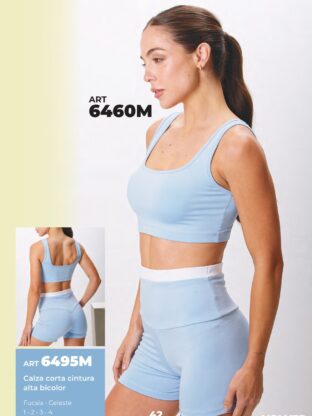 CALZA CORTA CON CINTURA ALTA BICOLOR MOZIONE - Cod 6495