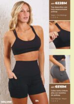 CALZA CORTA CINTURA ALTA CON BOLSILLOS DE POLISAP MOZIONE - Cod 6510