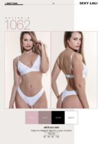 CONJUNTO TRIÁNGULO ALGODÓN Y LYCRA CON TANGALESS SEXY LALI - Cod 1062