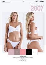 CONJUNTO TRIÁNGULO CON BASE PUNTILLA Y MICROFIBRA SEXY LALI - Cod 2007