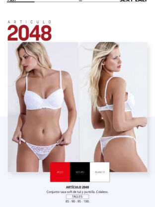 CONJUNTO TAZA SOFT DE TUL Y PUNTILLA CON COLALESS SEXY LALI - Cod 2048