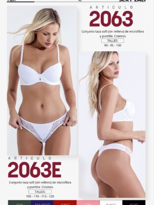 CONJUNTO TAZA HUECA DE MICROFIBRA Y PUNTILLA CON COLALESS SEXY LALI - Cod 2063