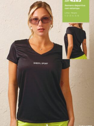 REMERA DEPORTIVA CON ESTAMPA SHEDYL - Cod 4283