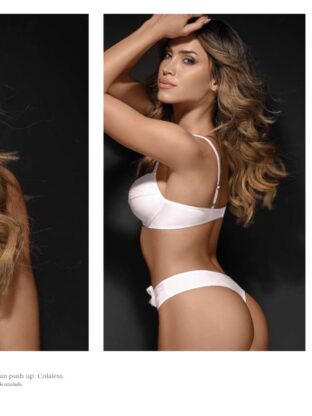 CONJUNTO DE MICROFIBRA Y PUNTILLA. CORPIÑO SOFT SIN PUSH UP. COLALESS. SIGRY - Cod 1565