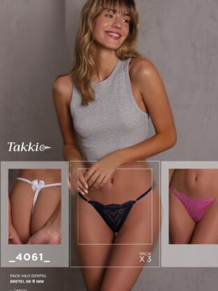 PACK X 3 HILO DENTAL CON BRETEL DE 6 MM TAKKI - Cod 4061