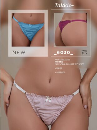 PACK X 3 FRUFRU REGULABLE DE ALGODÓN Y LYCRA TAKKI - Cod 6030
