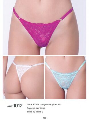 PACK X 3 DE TANGAS DE PUNTILLA  UAILEE - Cod 1012