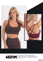 TOP DEPORTIVO CON TIRAS MELANGE MOZIONE - Cod MOZIONE-6521