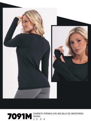 CAMISETA TÉRMICA CON BOLSILLO DE MICROFIBRA MOZIONE