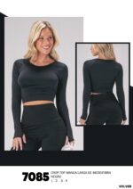 CROP TOP MANGA LARGA DE MICROFIBRA SHEDYL - Cod SHEDYL-7085
