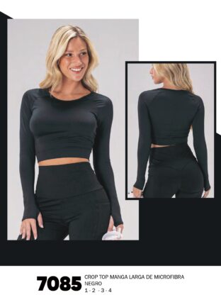 CROP TOP MANGA LARGA DE MICROFIBRA SHEDYL