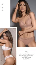 CONJUNTO DE TUL FANTASIA CON DETALLE VOLADOS. CORPIÑO TRIANGULO SOFT SIN PUSH UP CON DIJE PERSONALIZADO. COLALESS SIGRY - Cod SIGRY-1841