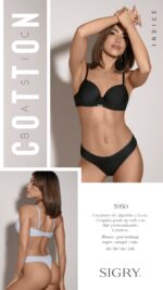 CONJUNTO DE ALGODON Y LYCRA. CORPIÑO PUSH UP SOFT CON DIJE PERSONALIZADO. COLALESS SIGRY - Cod SIGRY-5950