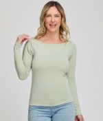 CAMISETA MANGAS LARGAS DE MODAL CON CUELLO BOTE PARA DAMA BIANCA SECRETA - Cod 26544
