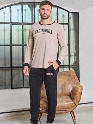 PIJAMA PARA HOMBRE DE MODAL, MANGAS LARGAS Y VIVO A CONTRATONO BIANCA SECRETA - Cod 26561