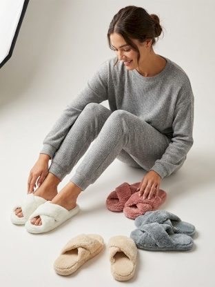 PANTUFLA DE PELUCHE PARA DAMA BIANCA SECRETA - Cod 26564