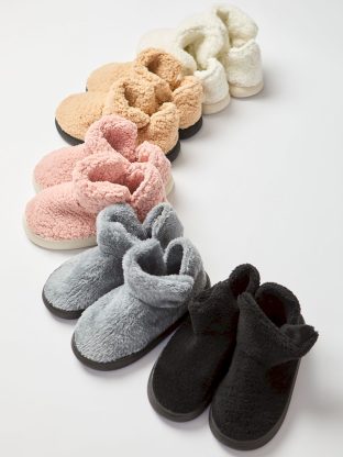 PANTUFLA BOTITA DE PELUCHE PARA DAMA BIANCA SECRETA - Cod 26565