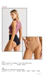 PACK X 2 CULOTTE DE ALGODÓN Y LYCRA CON CINTURA DOBLE BRIGITTE - Cod 4116