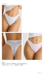 PACK X 3 LESS DE ALGODÓN Y LYCRA CON PUNTILLA BRIGITTE - Cod 4208