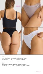 PACK X 3 LESS DE MICROFIBRA CON CINTURA DOBLE BRIGITTE - Cod 610